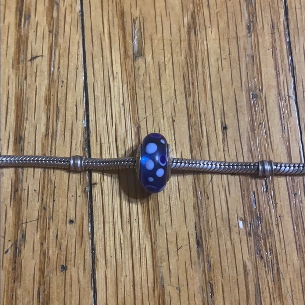 Blue polka dot glass charm from Pandora